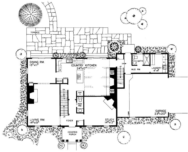Floor Plan First Story of Colonial Plan #137-1781