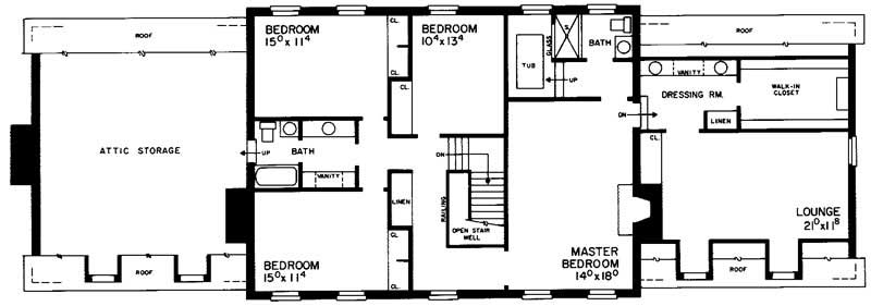Floor Plan Second Story of Plan #137-1782