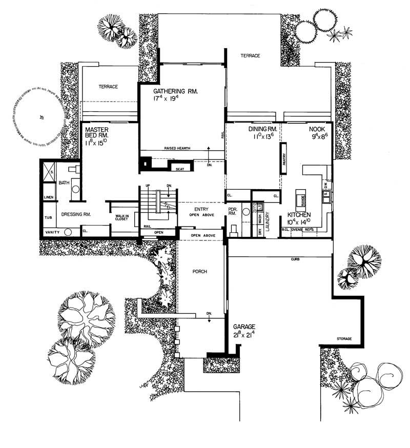Floor Plan First Story of Contemporary Plan #137-1785