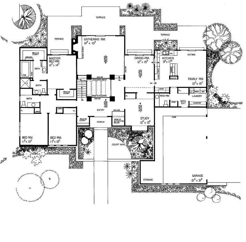 Floor Plan First Story of Contemporary Plan #137-1786