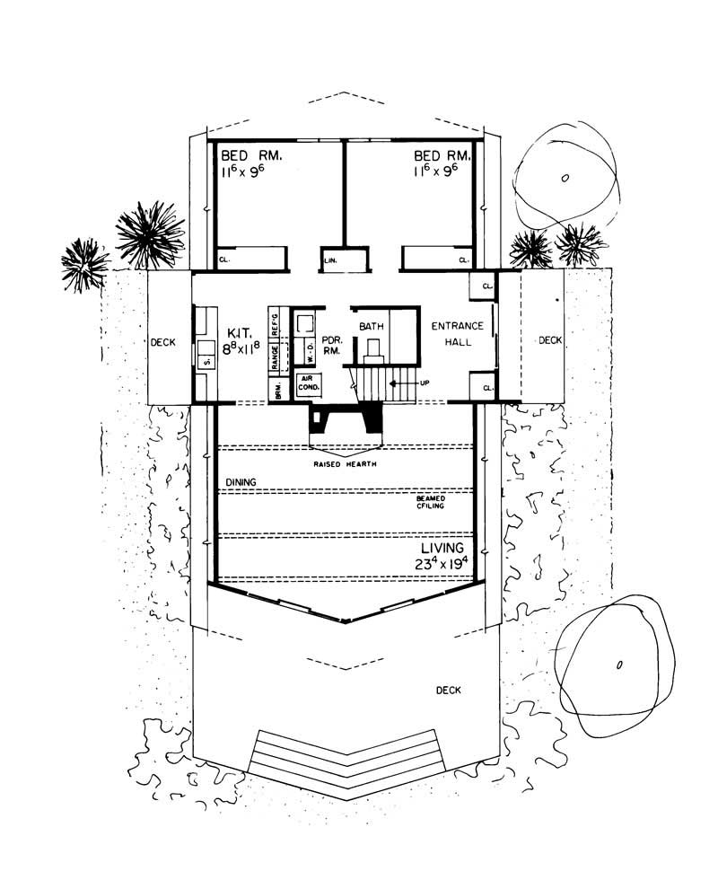 Floor Plan First Story of A Frame Plan #137-1791