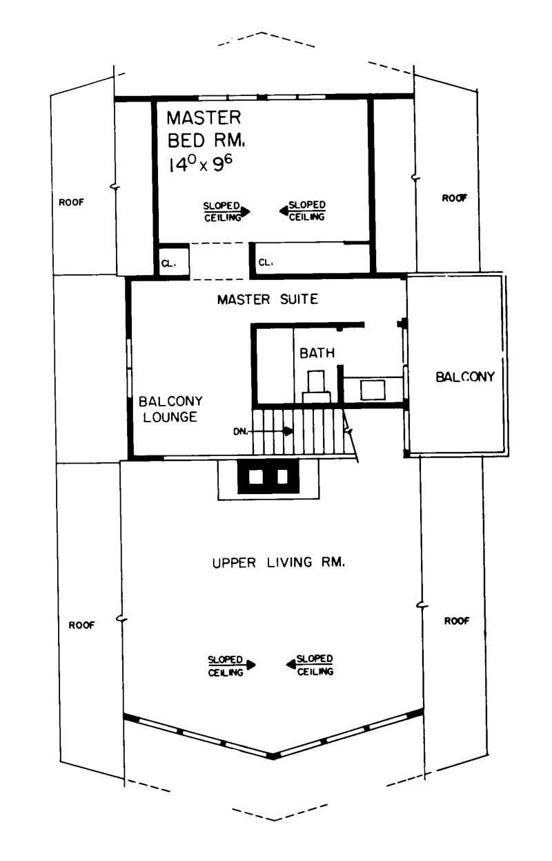Floor Plan Second Story of A Frame Plan #137-1791