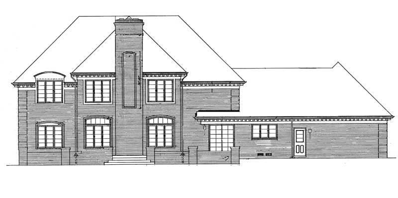 Home Plan Rear Elevation of this 4-Bedroom,4032 Sq Ft Plan -137-1792