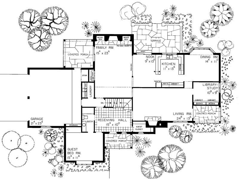 Floor Plan First Story of European Plan #137-1794