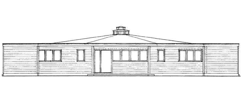 Home Plan Rear Elevation of this 3-Bedroom,1336 Sq Ft Plan -137-1795