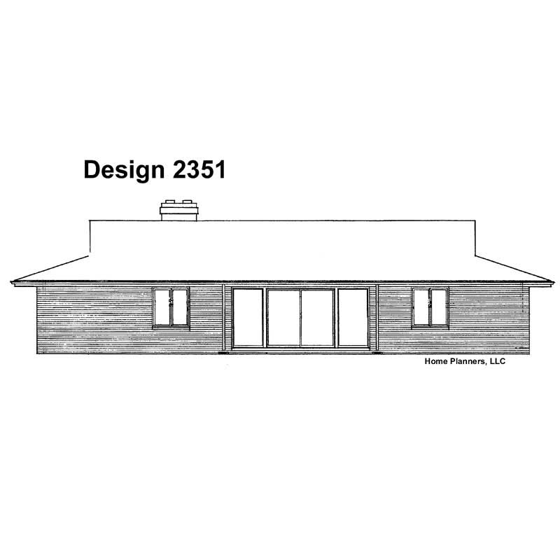 Home Plan Rear Elevation of this 3-Bedroom,1862 Sq Ft Plan -137-1799
