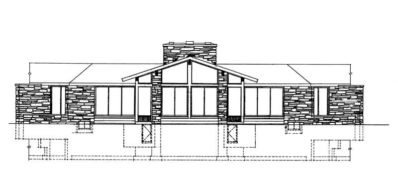 Home Plan Rear Elevation of this 3-Bedroom,3262 Sq Ft Plan -137-1804