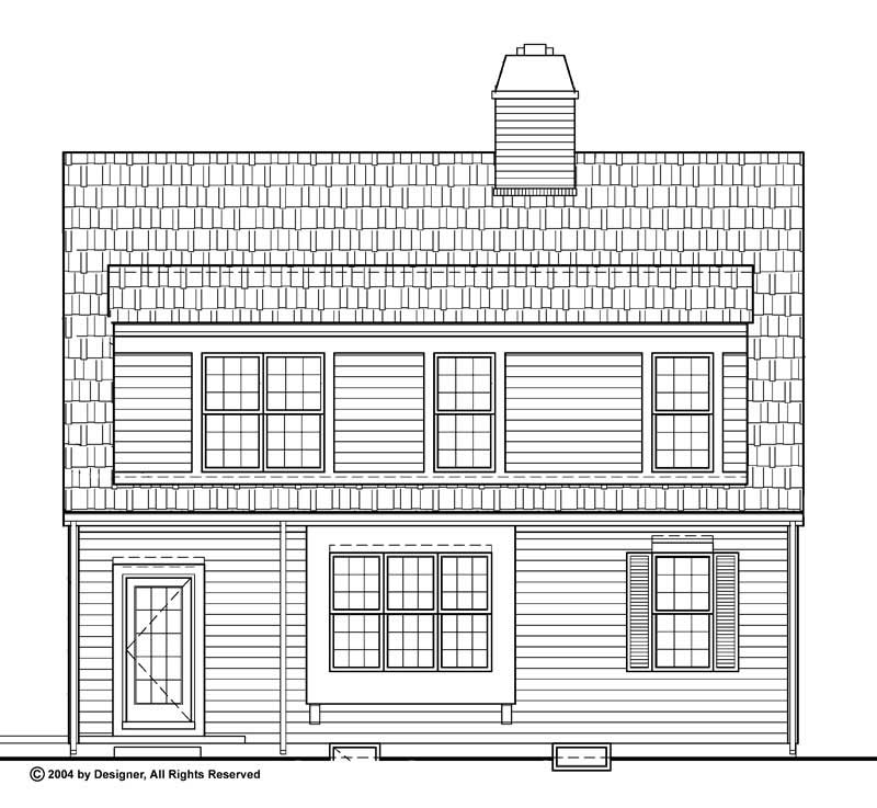 Home Plan Rear Elevation of this 3-Bedroom,1908 Sq Ft Plan -137-1808