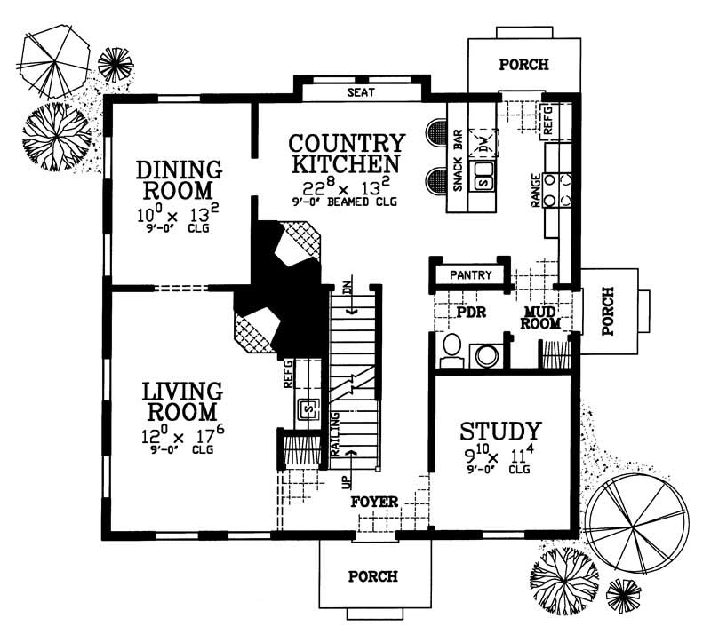 Floor Plan First Story of Plan #137-1808