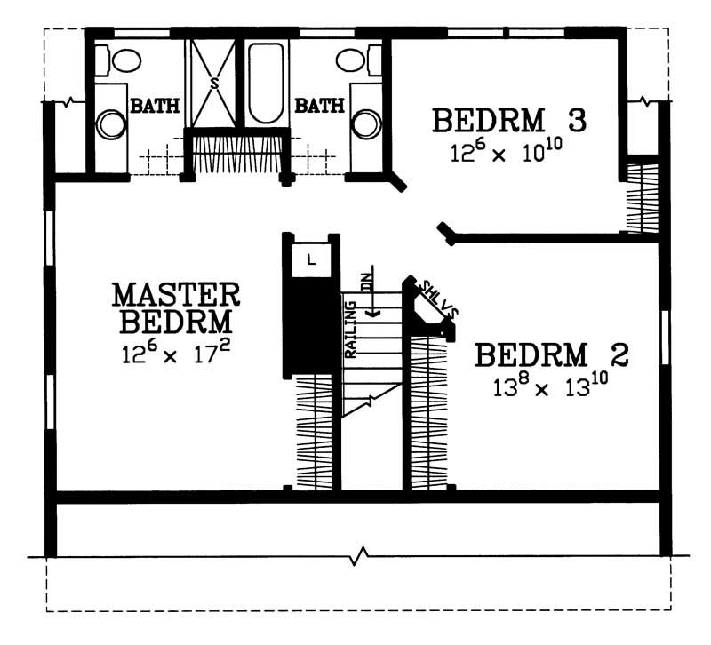 Floor Plan Second Story of Plan #137-1808