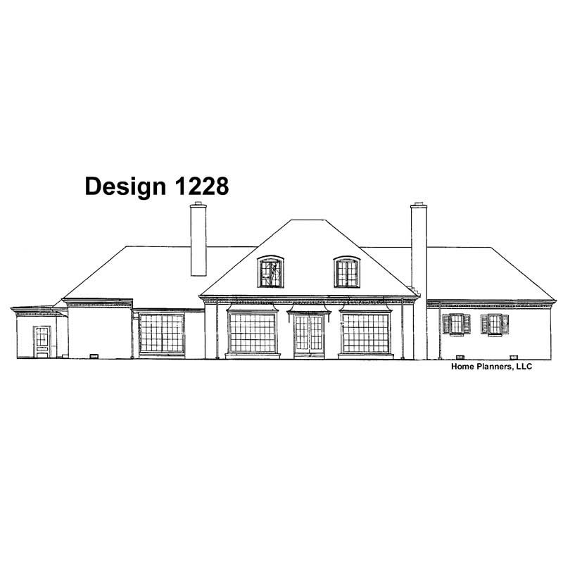 Home Plan Rear Elevation of this 3-Bedroom,3280 Sq Ft Plan -137-1809