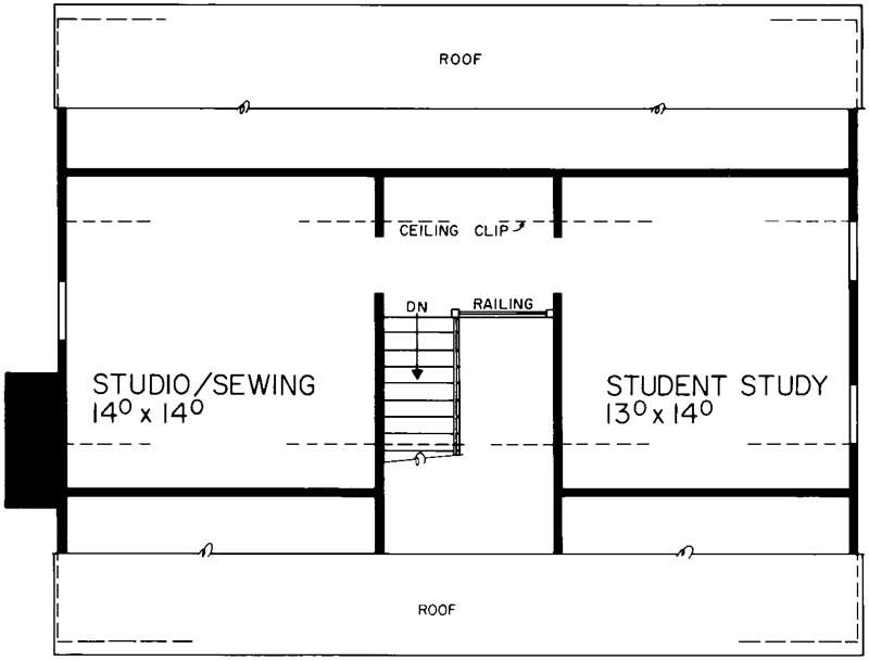 Floor Plan Third Story of Colonial Plan #137-1812