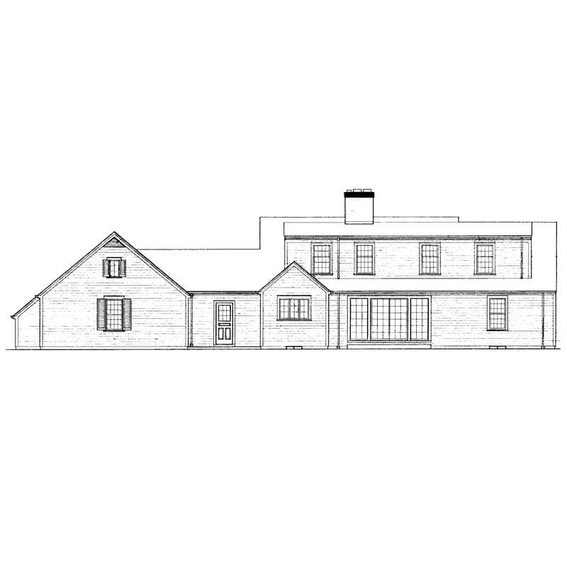Home Plan Rear Elevation of this 4-Bedroom,2342 Sq Ft Plan -137-1815