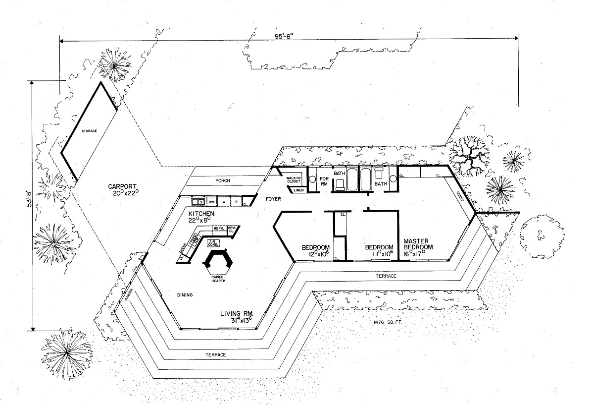 Floor Plan First Story of Contemporary Plan #137-1826
