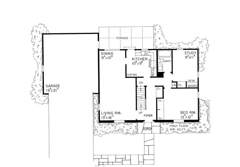Floor Plan Basement of Cape Cod Plan #137-1833