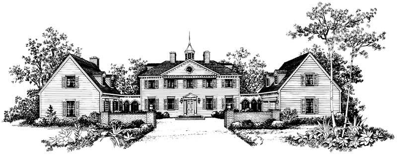 Home Plan Front Elevation of this 5-Bedroom,3450 Sq Ft Plan -137-1835