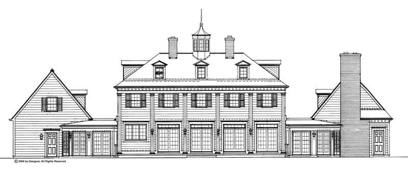 Home Plan Rear Elevation of this 5-Bedroom,3450 Sq Ft Plan -137-1835