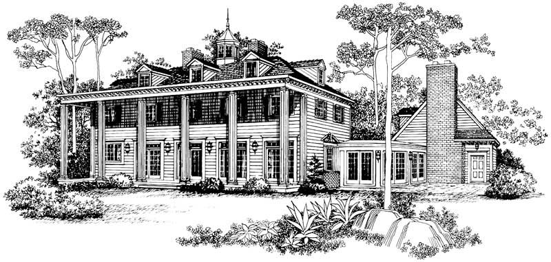 Home Plan Rear Elevation of this 5-Bedroom,3450 Sq Ft Plan -137-1835