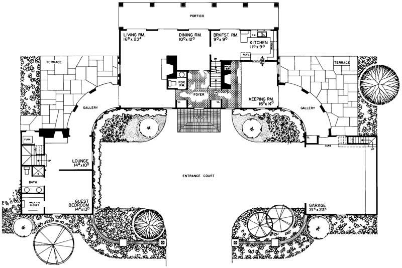 Floor Plan First Story of Colonial Plan #137-1835