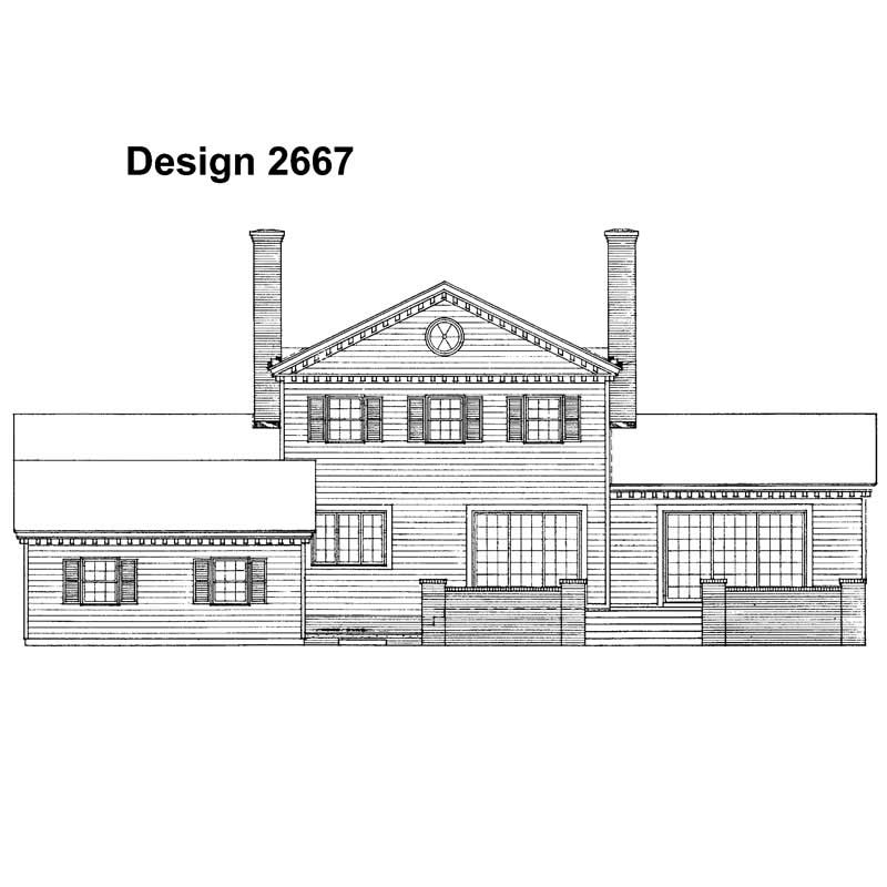 Home Plan Rear Elevation of this 4-Bedroom,2524 Sq Ft Plan -137-1836