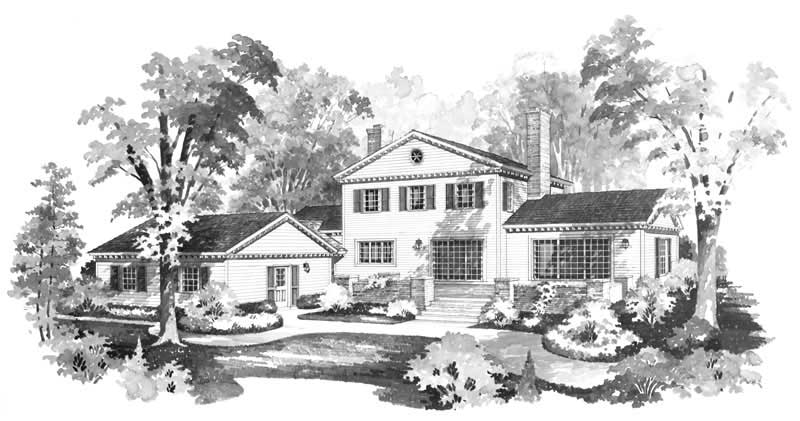 Home Plan Rear Elevation of this 4-Bedroom,2524 Sq Ft Plan -137-1836