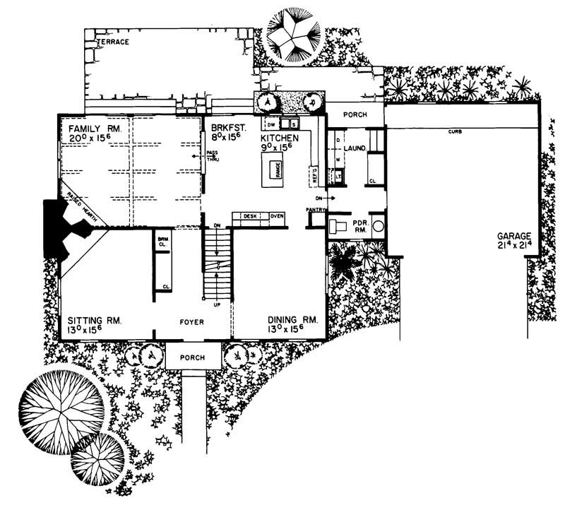 Floor Plan First Story of Cape Cod Plan #137-1840