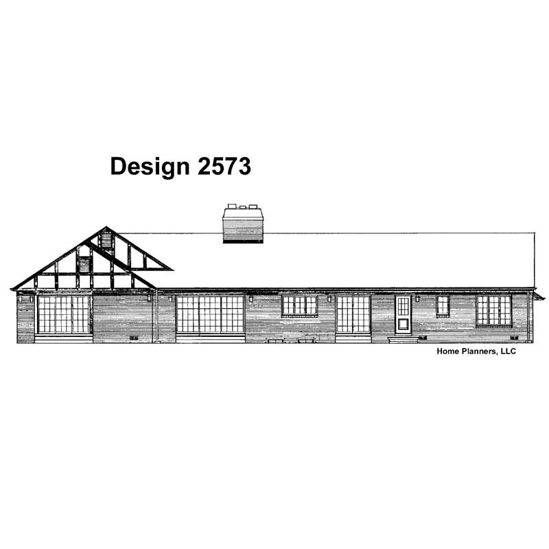 Home Plan Rear Elevation of this 4-Bedroom,2747 Sq Ft Plan -137-1843