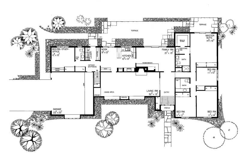 Floor Plan First Story of European Plan #137-1843