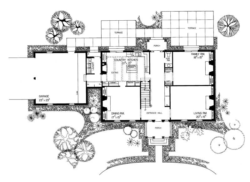 Floor Plan First Story of Colonial Plan #137-1846