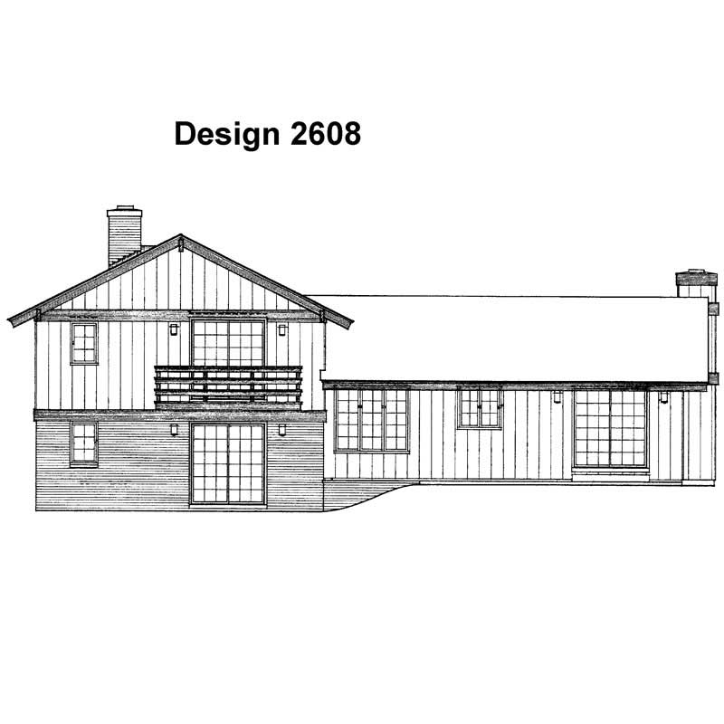 Home Plan Rear Elevation of this 4-Bedroom,1912 Sq Ft Plan -137-1851