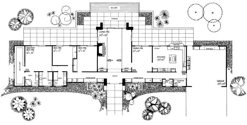 Floor Plan First Story of Ranch Plan #137-1852