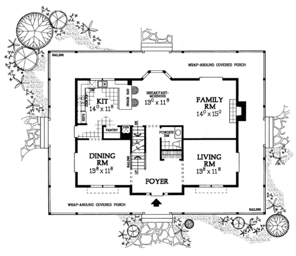 Main Level of Country Plan #137-1854