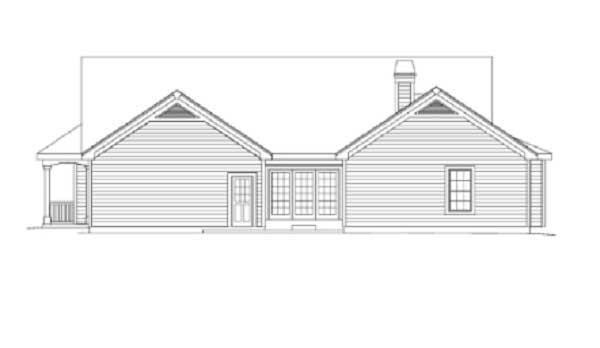 Home Plan Rear Elevation of this 3-Bedroom,2029 Sq Ft Plan -138-1002