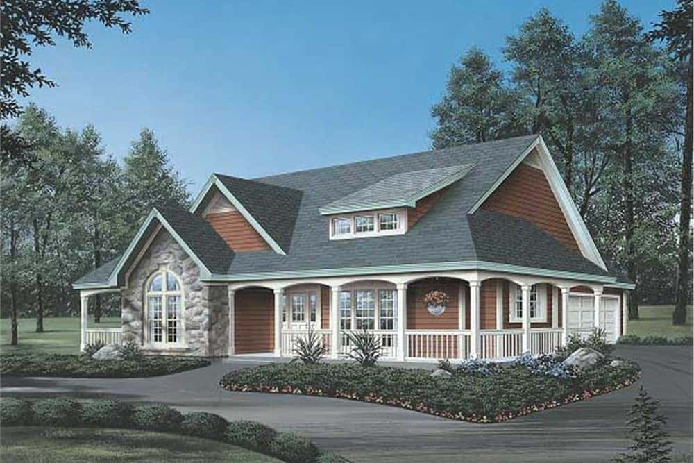 Front View of this 3-Bedroom, 2029 Sq Ft Plan - 138-1002