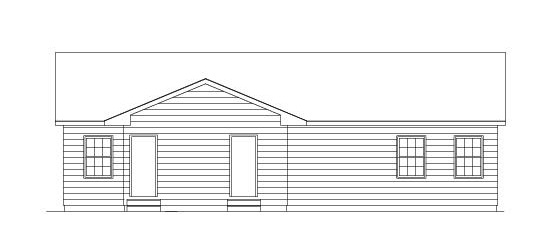 Home Plan Rear Elevation of this 3-Bedroom,1285 Sq Ft Plan -138-1005
