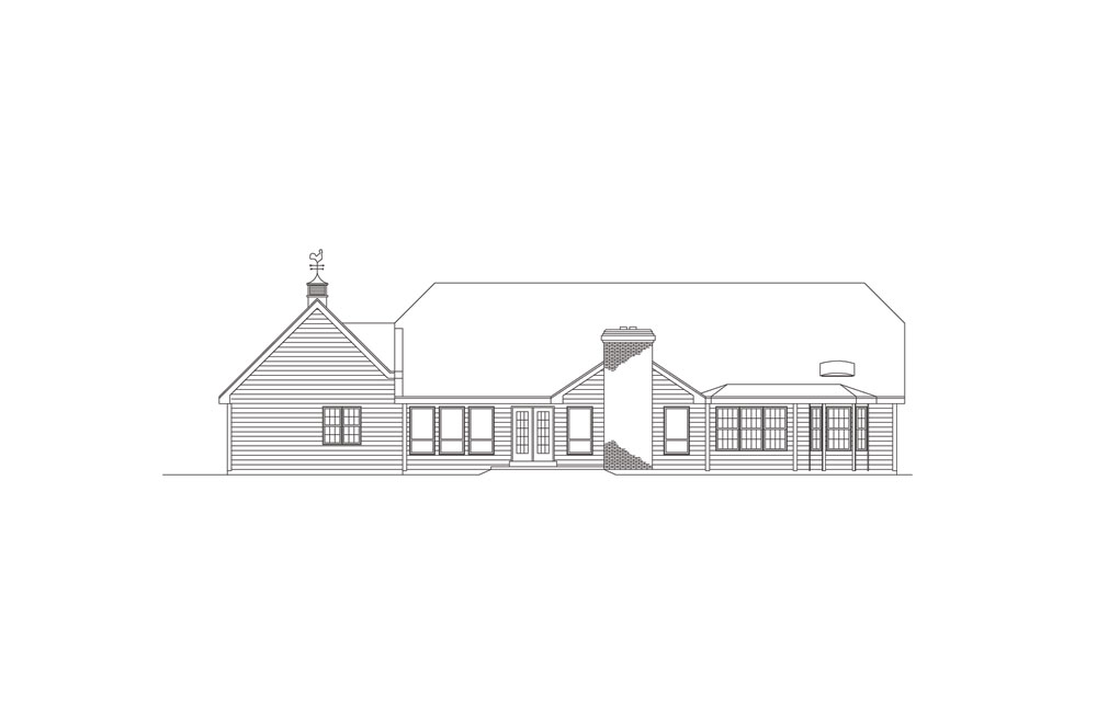 Home Plan Rear Elevation of this 4-Bedroom,2874 Sq Ft Plan -138-1009