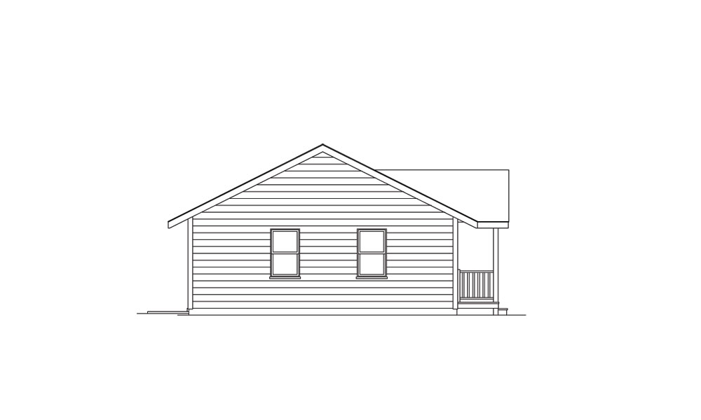 Home Plan Left Elevation of this 3-Bedroom,988 Sq Ft Plan -138-1011