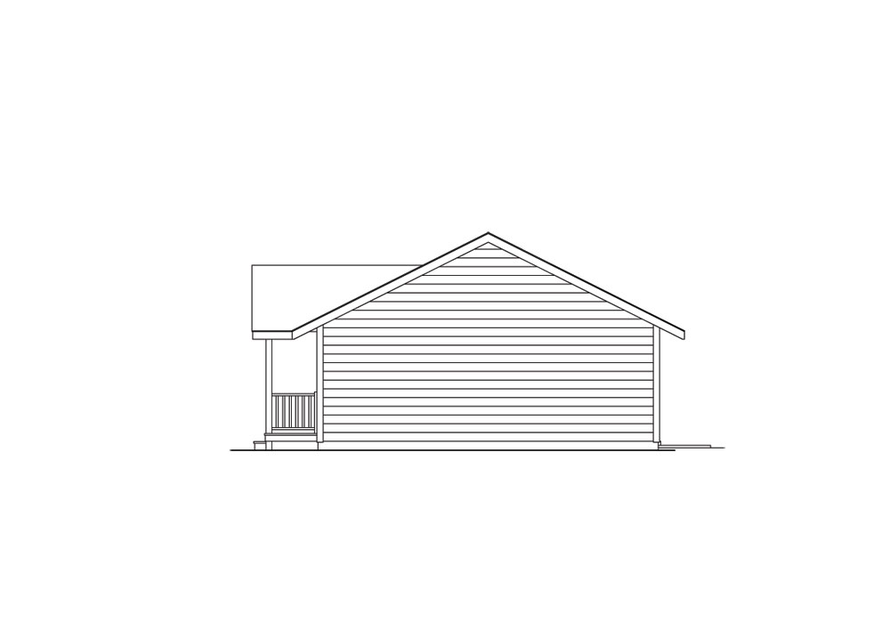 Home Plan Right Elevation of this 3-Bedroom,988 Sq Ft Plan -138-1011