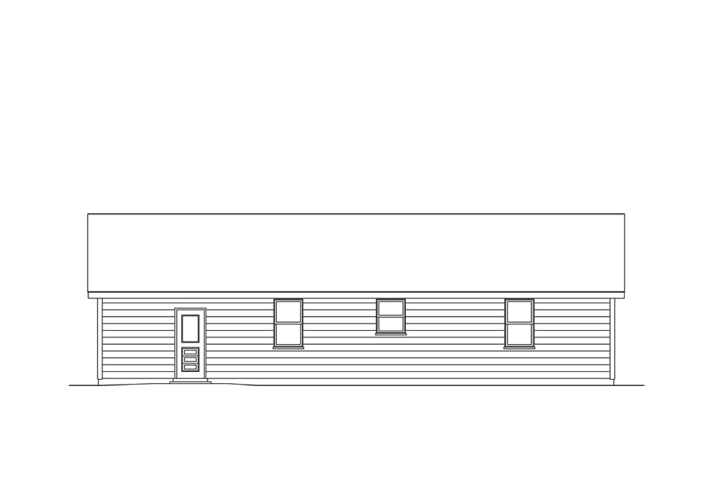 Home Plan Rear Elevation of this 3-Bedroom,988 Sq Ft Plan -138-1011