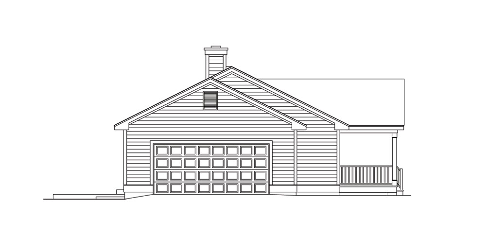 Home Plan Left Elevation of this 3-Bedroom,1360 Sq Ft Plan -138-1012