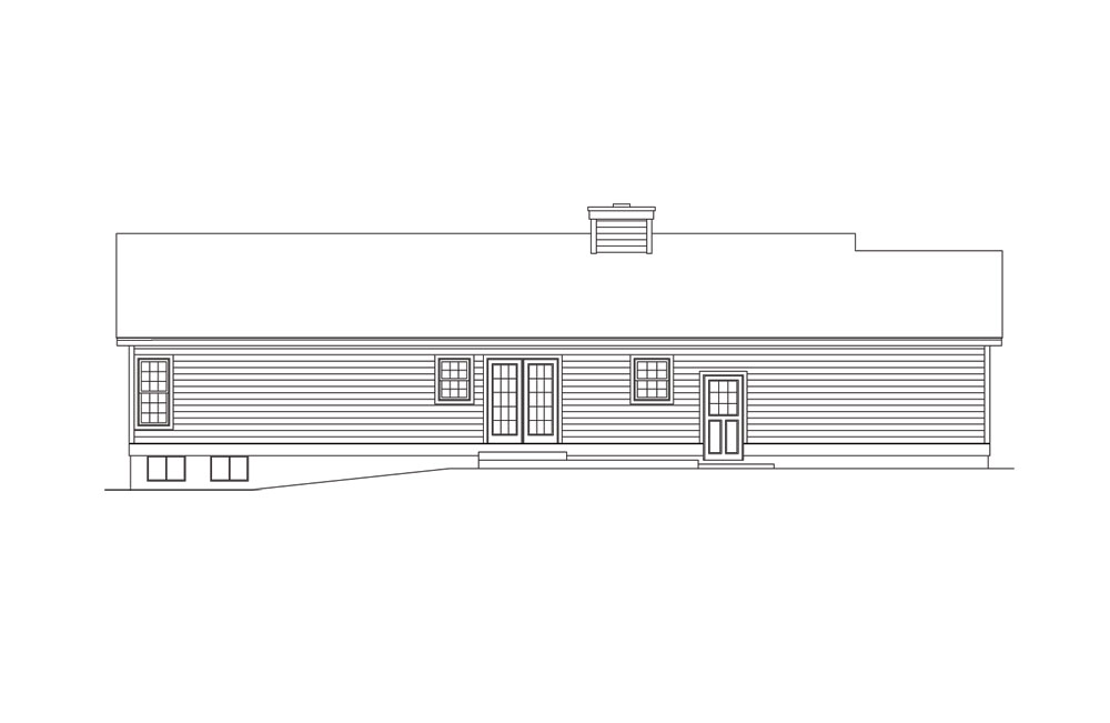 Home Plan Rear Elevation of this 3-Bedroom,1360 Sq Ft Plan -138-1012