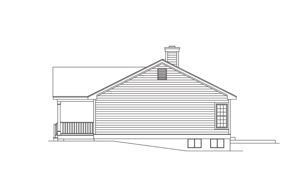 Home Plan Right Elevation of this 3-Bedroom,1360 Sq Ft Plan -138-1012