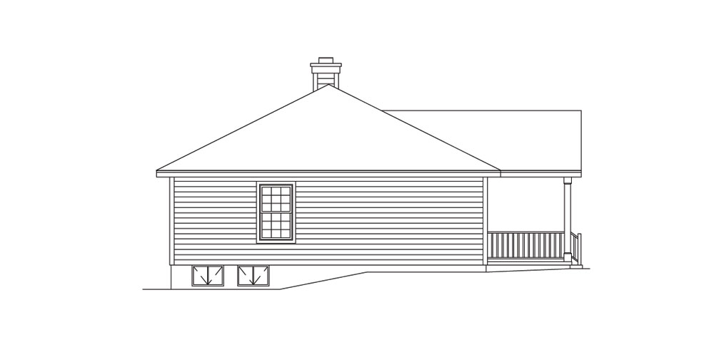 Home Plan Left Elevation of this 3-Bedroom,1260 Sq Ft Plan -138-1013