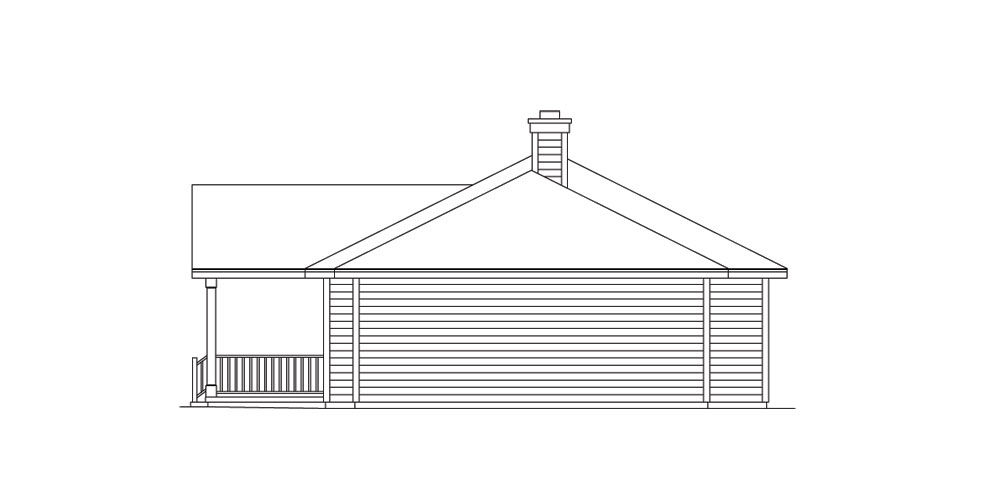 Home Plan Right Elevation of this 3-Bedroom,1260 Sq Ft Plan -138-1013