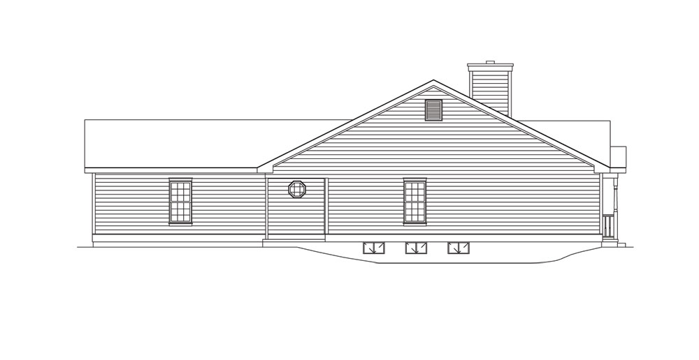 Home Plan Left Elevation of this 3-Bedroom,1501 Sq Ft Plan -138-1014