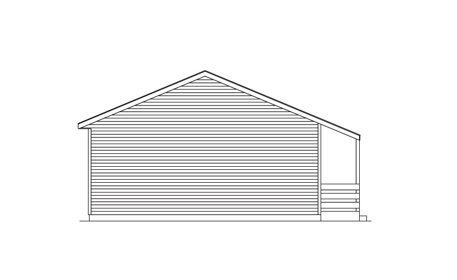 Home Plan Left Elevation of this 2-Bedroom,864 Sq Ft Plan -138-1016