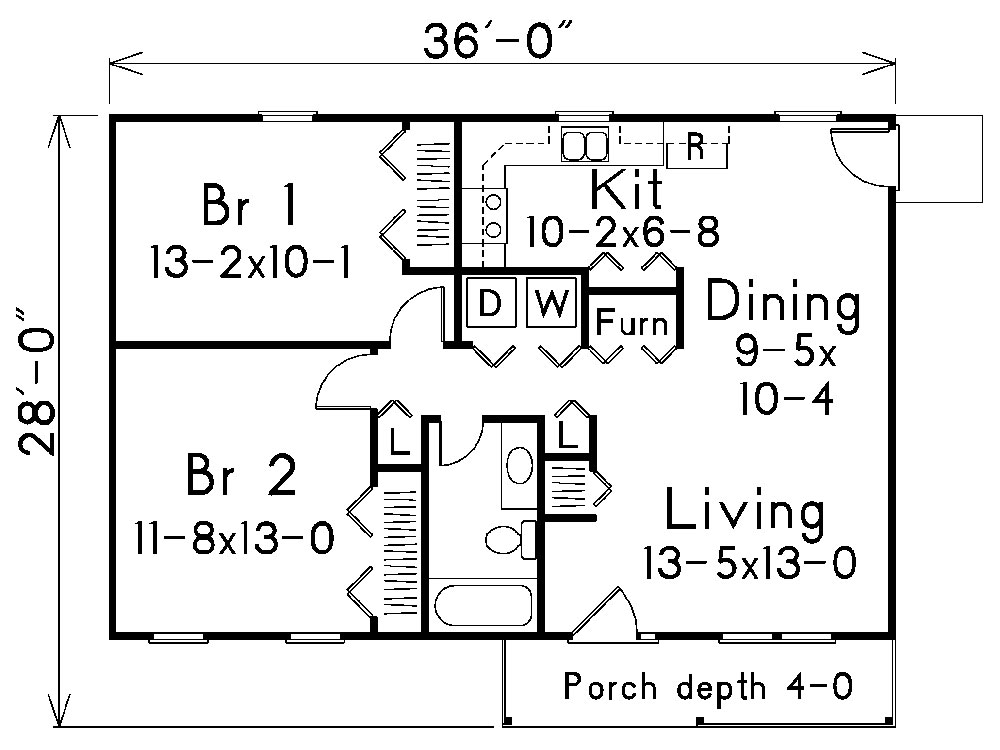 Floor Plan First Story of Country Plan #138-1016
