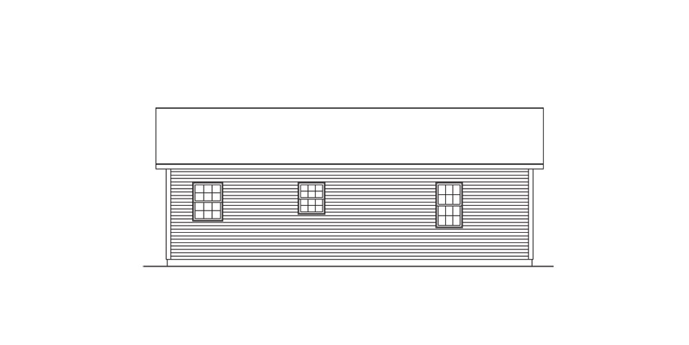 Home Plan Rear Elevation of this 2-Bedroom,864 Sq Ft Plan -138-1016