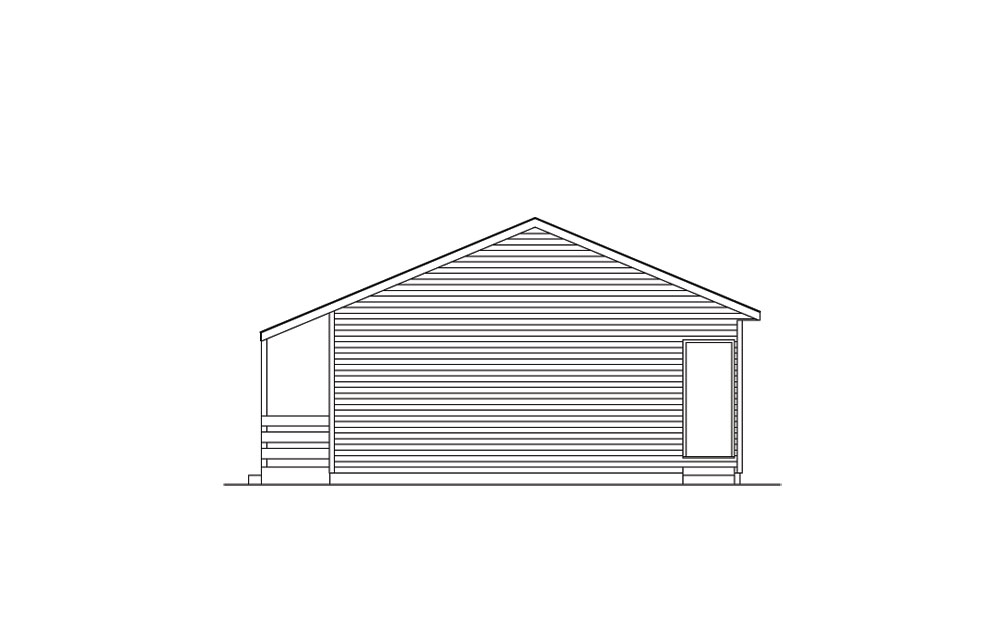 Home Plan Right Elevation of this 2-Bedroom,864 Sq Ft Plan -138-1016