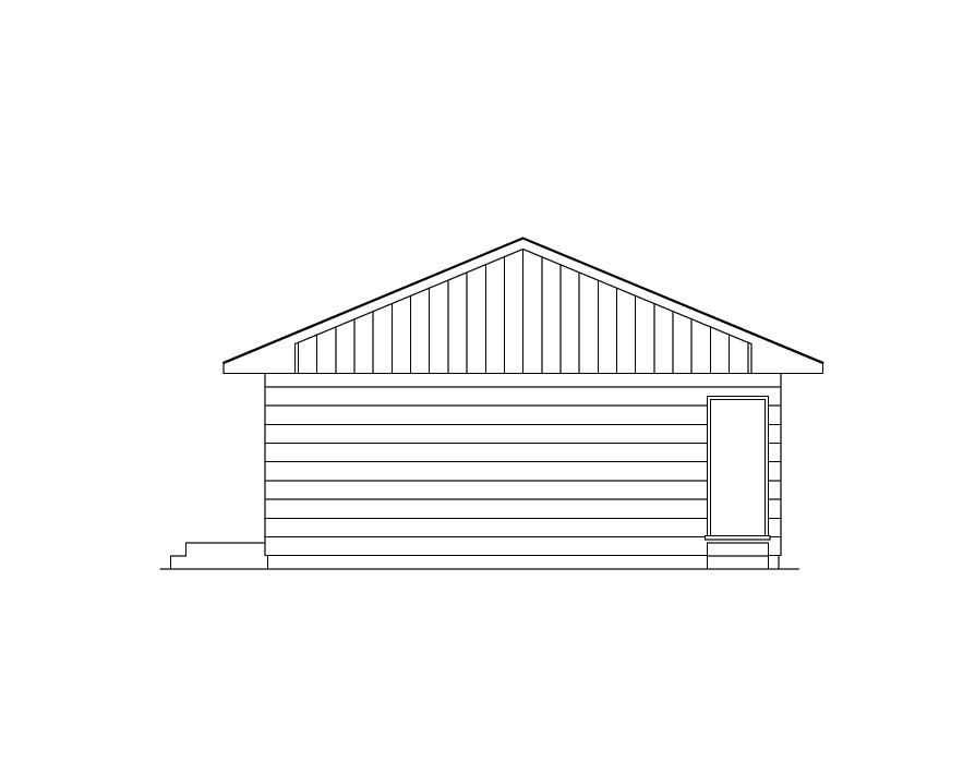 Home Plan Right Elevation of this 3-Bedroom,1000 Sq Ft Plan -138-1017